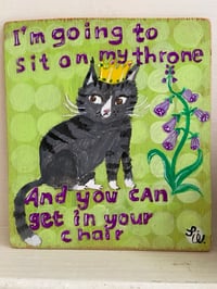 Image 5 of Original painting on plywood -Cheeky tabby cat 