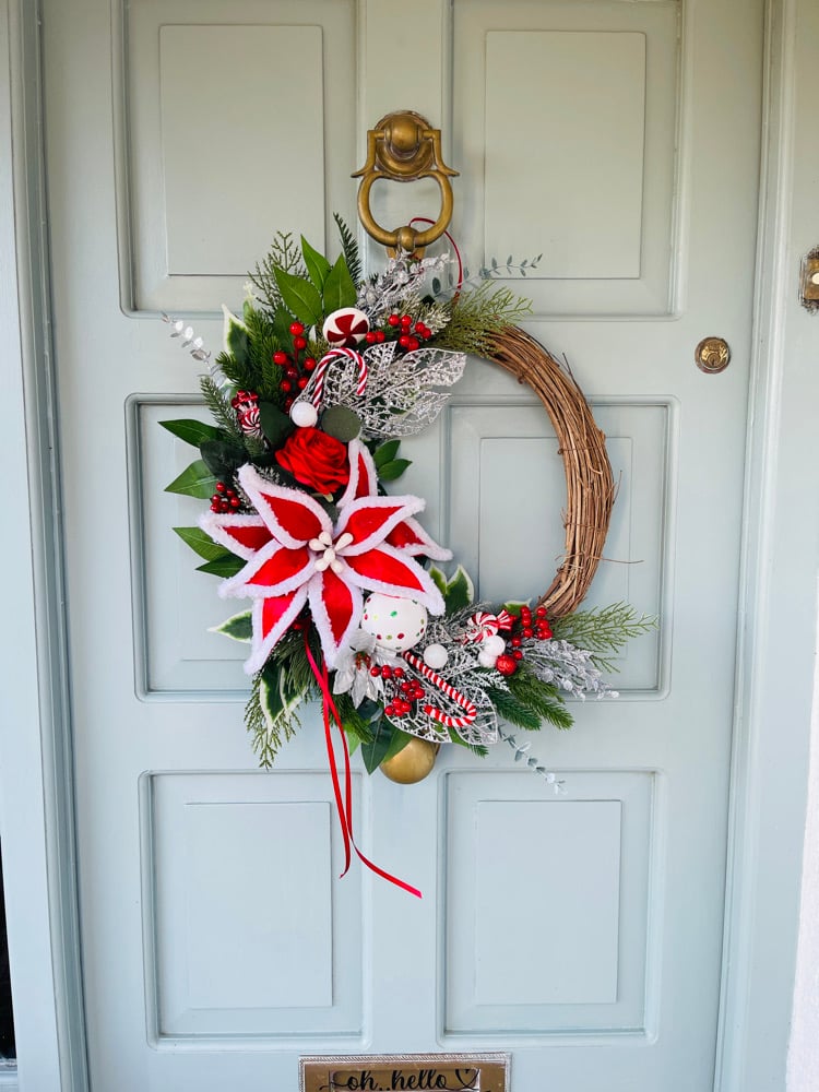 Image of 40cm Rattan Candy Poinsettia 