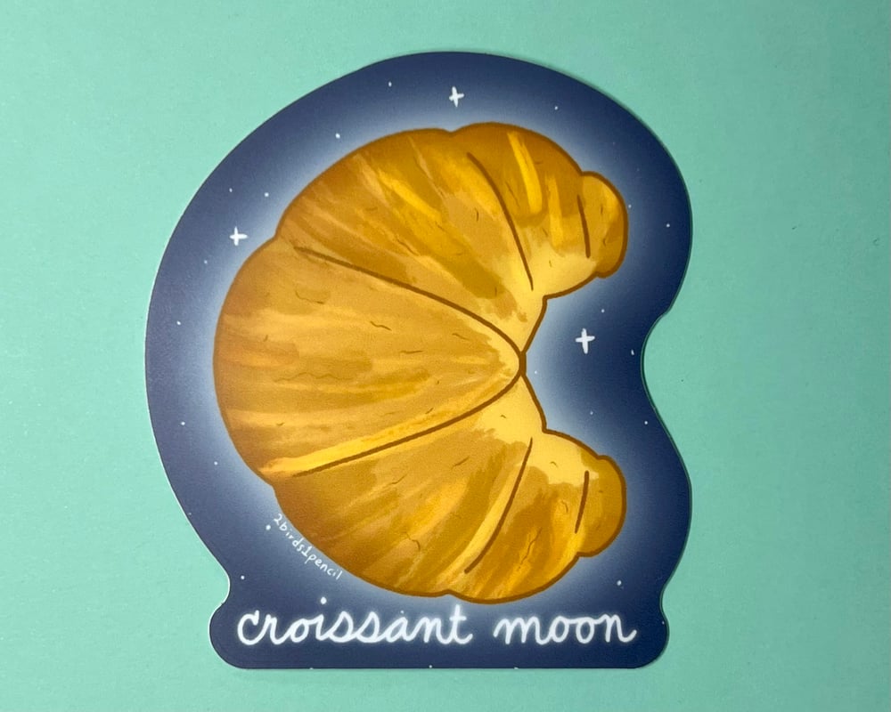 Image of Croissant Crescent Moon vinyl sticker