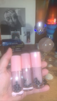 Image 3 of Strawberry Milk Tea Boba Lip Gloss 