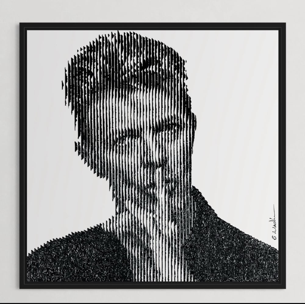 Bowie Shhhh 5 70x70cm original painting | Sandra Wadkin Art