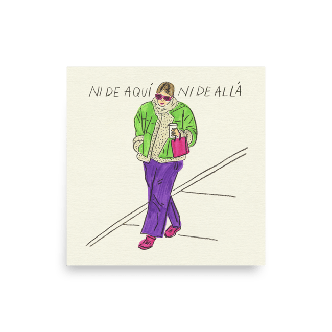 Ni De Aqui Ni De Alla - Watercolor & Pastel Print