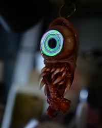 Image 16 of Color Burst Twisted tongue pendant, OOAK green purple orange blue Glow