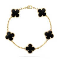 4 Leaf Clover Bracelet (Black&Gold) 