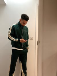 Image 1 of SMALLO Mens Striped Tracksuit Dark Green 