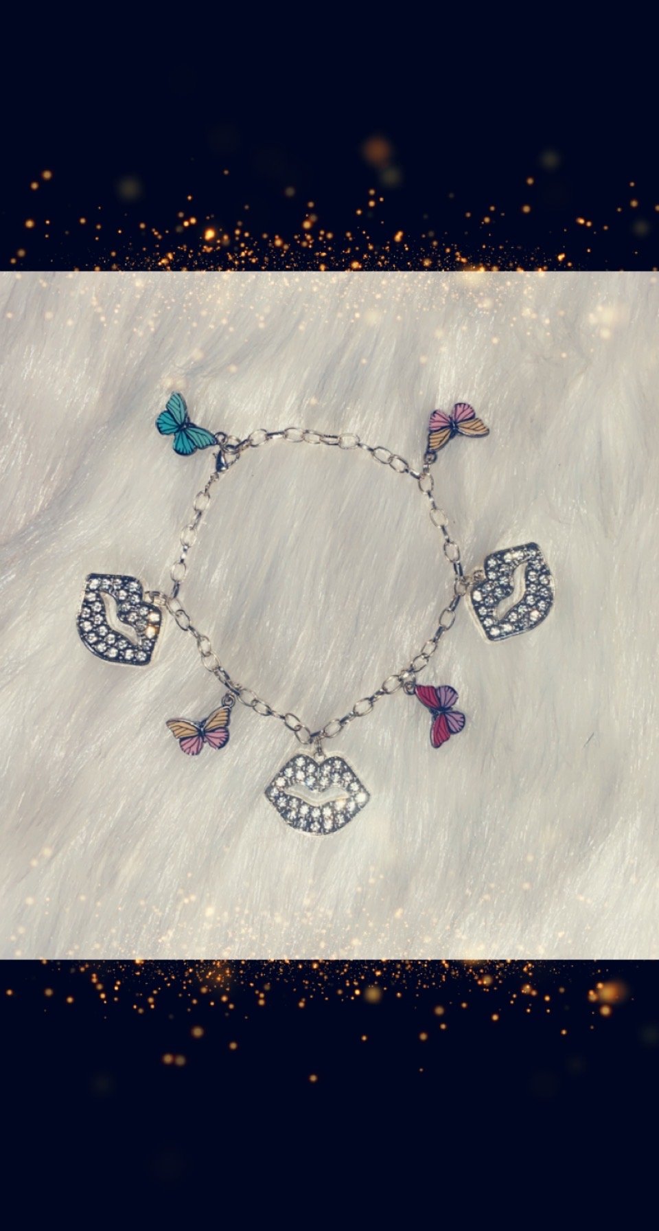 Image of  kissy lips with butterflies ankle/anklet bracelets choose 1 of your choice