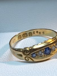 Image 5 of Sapphire & Diamond Boat Ring