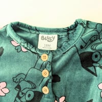 Image 4 of Toddler Girls' Bluey Velour Dress - Teal Blue