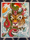 16x20 Tiger and Snake Giclee Print