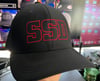 Nike Black Fitted Classic 99 hat with Red SSD outline logo 