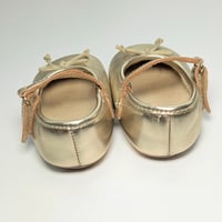 Image 5 of Carter's Baby Girl Gold Dress Shoes with Bow and Velcro Strap