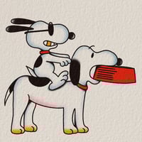 Snoopy riding snoopy