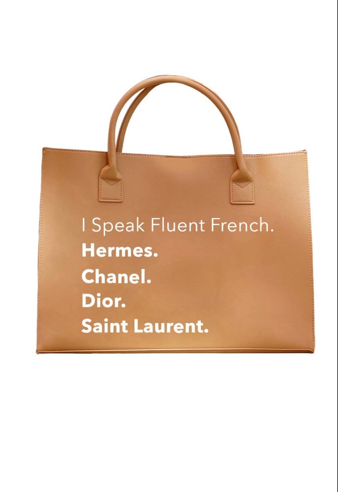 Image of Modern vegan I speak fluent tote