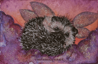 ‘Heulwen the Fairy Hedgehog’ Embellished Art Print