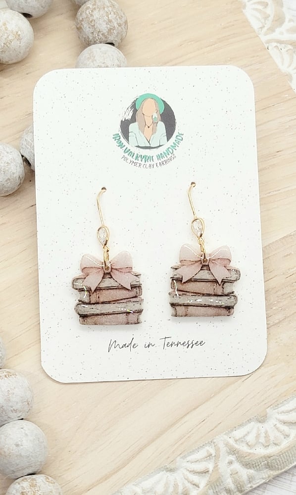 Image of Sparkly Bow Bookstack Dangles