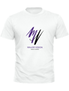 WHITE UNISEX TEE (PURPLE & BLACK)
