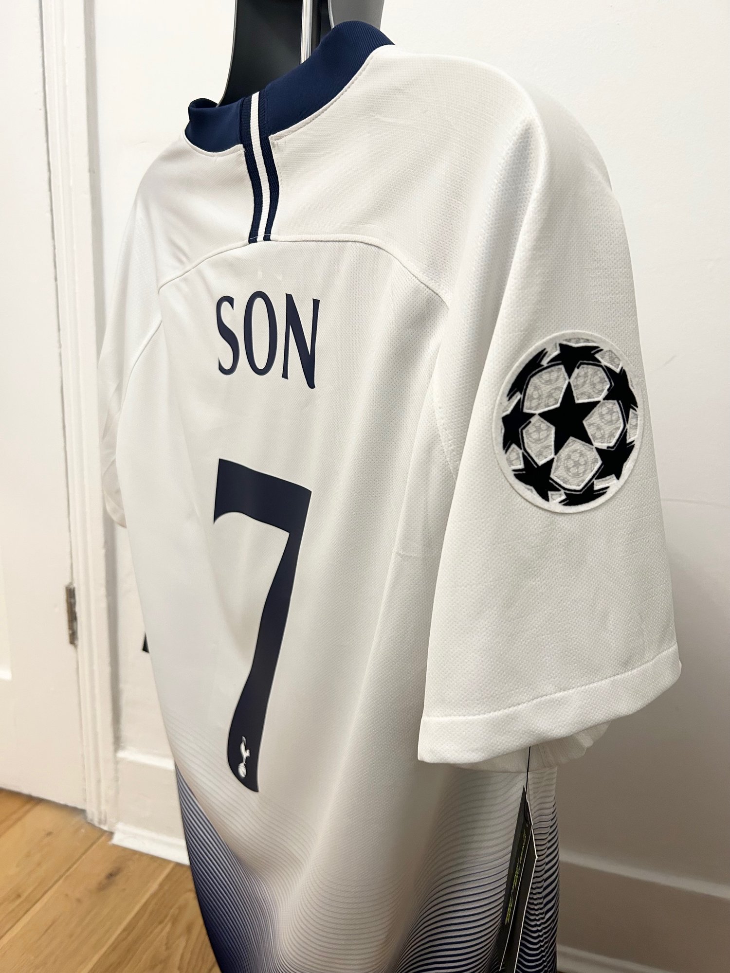 Image of NEW Tottenham Hotspur “SON 7” 2018/19 Home UCL Final Shirt + patches (L) 