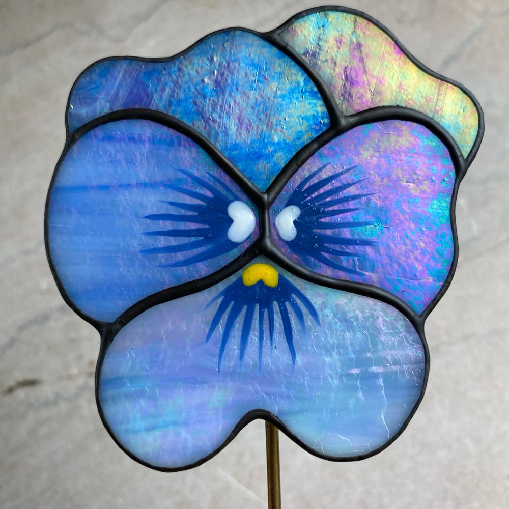Image of Blue Pansy Stake