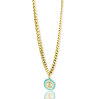 Image 1 of Teal Chunky Coco Chanel Necklace