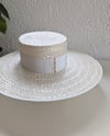 TEXTURED STRAW BOATER : IVORY