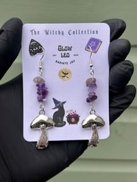Amethyst Mushroom Earrings