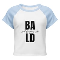 Image 4 of BALD AF BLK Women’s Micro Rib Raglan Baby Tee
