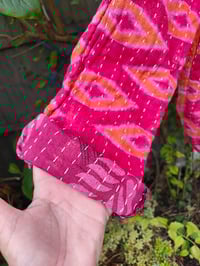 Image 4 of FESTIE Kantha Hoodie with pocket - pink orange
