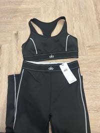Image 2 of Black gym leggings and sports bra 