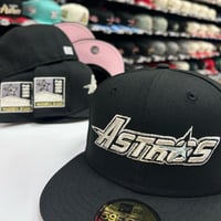 Image 1 of New Era 59Fifty Black Metallic Iris Inaugural 