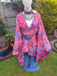 Image 19 of Pefkos co ord sarong set red and blue