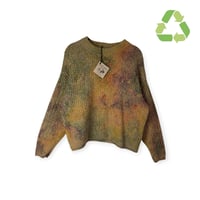 Image 1 of ♻️ UPCYCLED M Chunky Knit Sweater in Subtle Overdyed Ice Dye