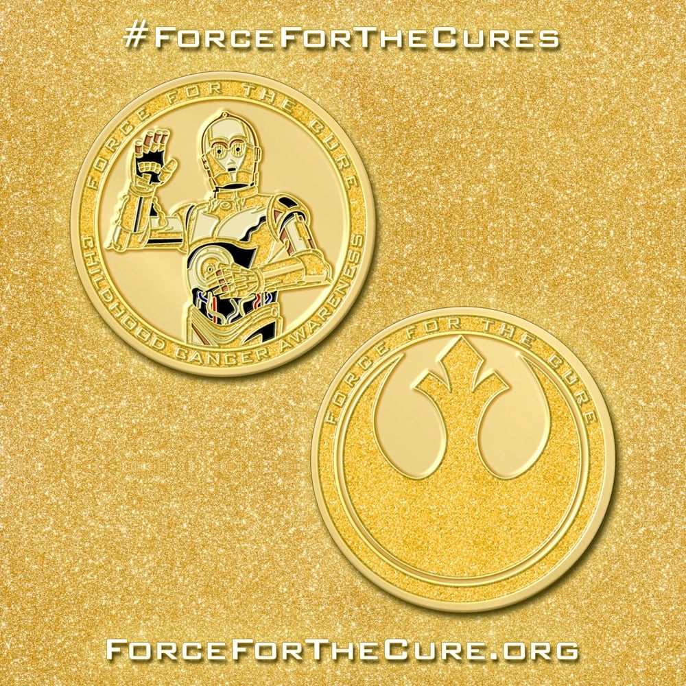 Image of Force For The Cures: Childhood Cancer Awareness 3PO Challenge Coin