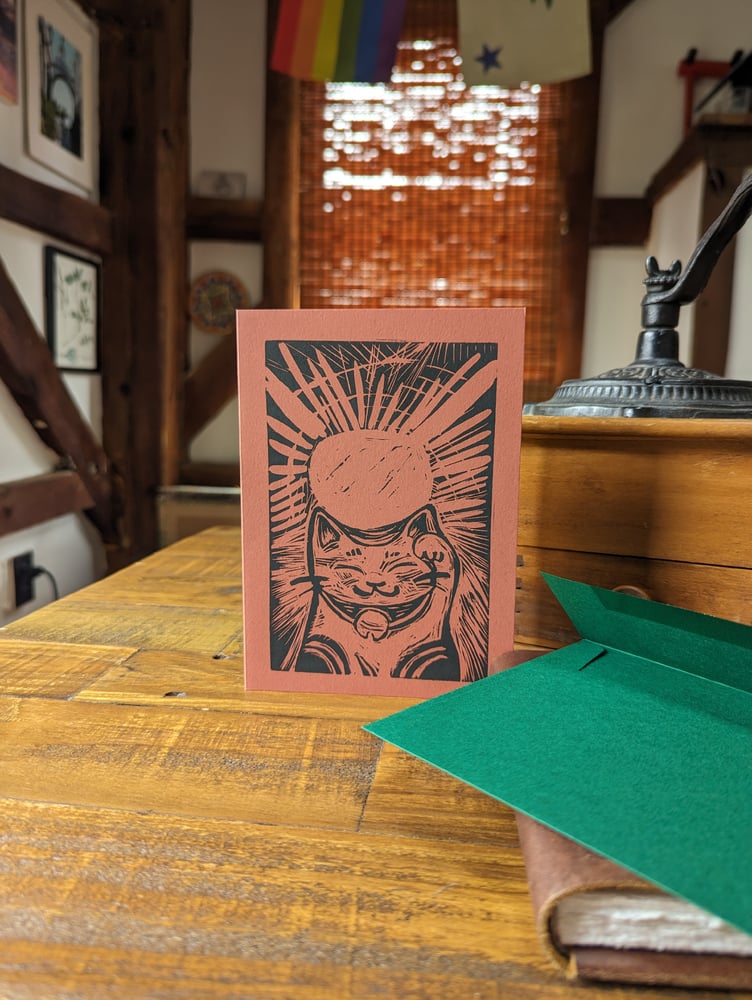 Image of LAST CALL - Lucky Cat A7 card