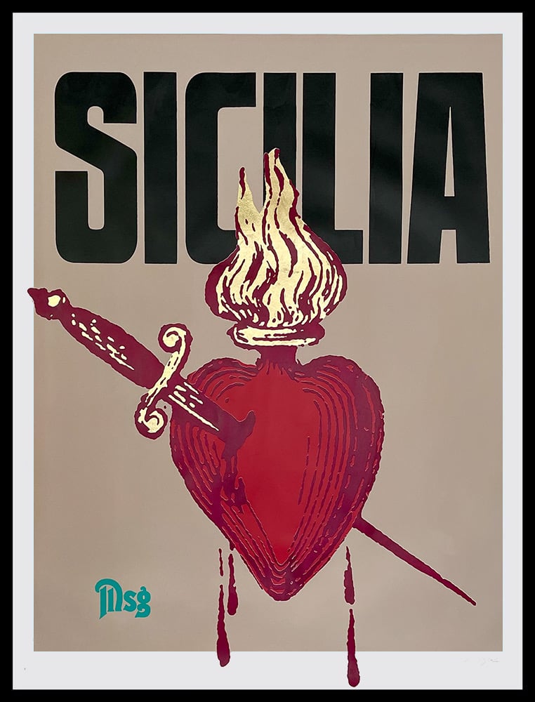 Image of Sicilia Sacred Heart Mushroom/Black/Red/Magenta 
