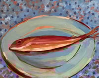 Image 3 of Red Mullet on Blue Polka Dots