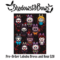 Pre-order Horror Labubu Dress and Bow