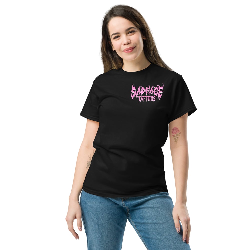 Image of Angry Gamer Teddy T Shirt PINK TEXT 