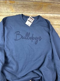 Image 1 of 3d Bulldog Embroidery Hooded Sweatshirt