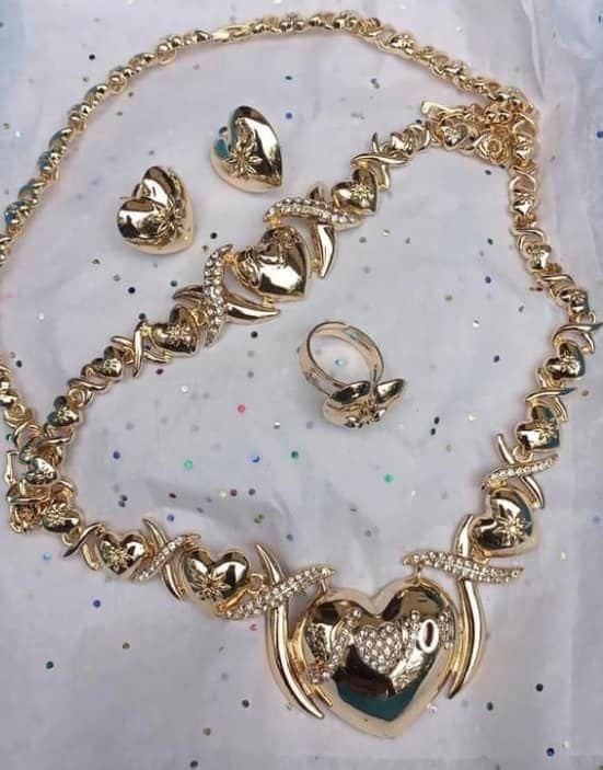 Image of Big heart Xoxo set 18k gold plated 