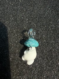 Image 4 of Teal mushroom character pendant