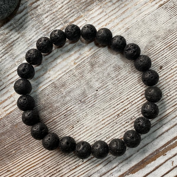 Image of “The Grounded” 8mm Lava Stone Bracelet