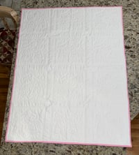 Image 2 of Girl and Boy panel quilt pink trim