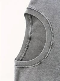 Image 2 of Created Vintage Washed Cotton Heavyweight T-Shirt 