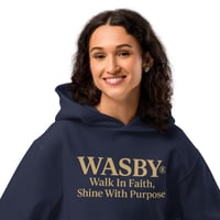Image 2 of WASBY® Faith & Purpose Oversized Heavyweight Hoodie – Christian Streetwear Essential