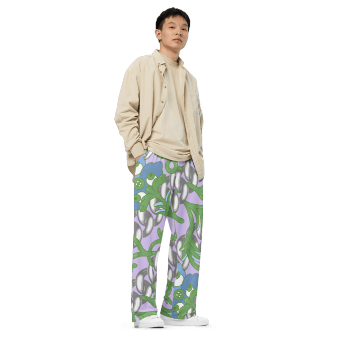 Image of Cubana y flores / All over print unisex wide-leg pants