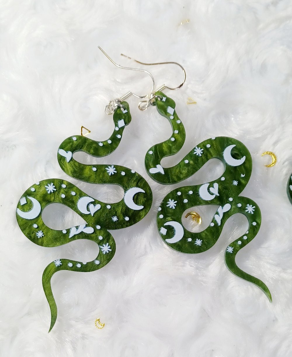 Image of Snake moon earrings