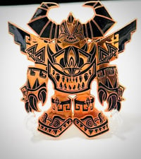 Image 2 of Mecha Azteca Galaxy Gold Limited Edition Pin by Urban Aztec-Error1984 Exclusive