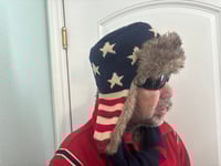 Image 4 of USA super warm winter hat OG striped dp scarf & Gloves