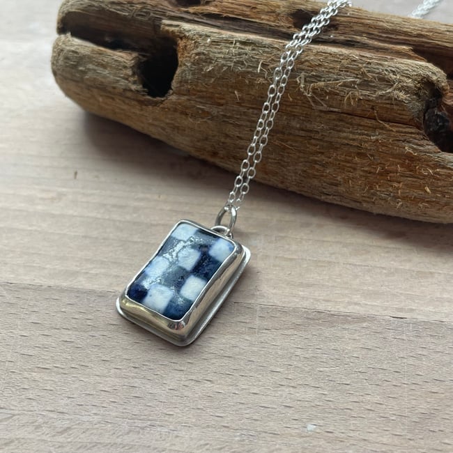Porcelain silver necklace 2