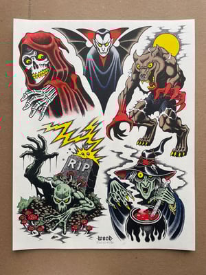 Image of BUY 2 GET ONE FREE- Halloween riso prints